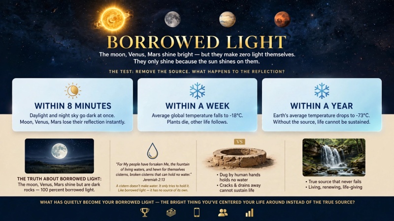 Sermon illustration: Borrowed light